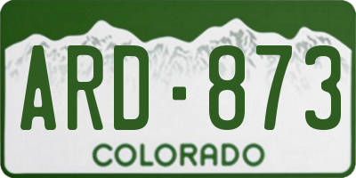 CO license plate ARD873