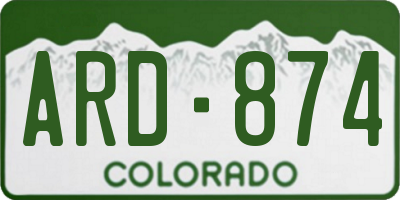 CO license plate ARD874