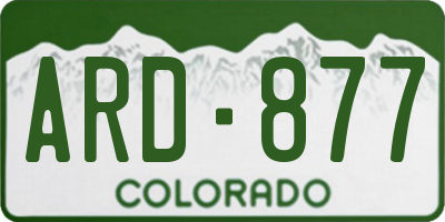CO license plate ARD877
