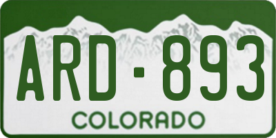 CO license plate ARD893