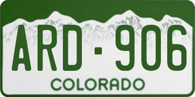 CO license plate ARD906