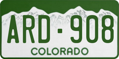 CO license plate ARD908