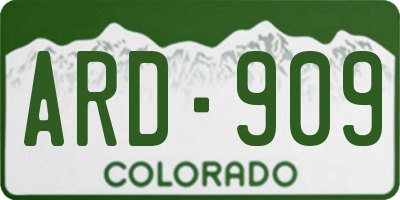 CO license plate ARD909