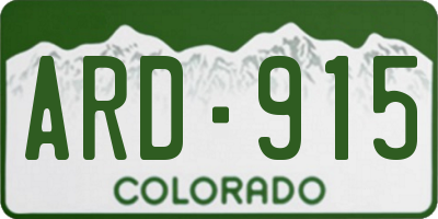 CO license plate ARD915