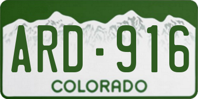CO license plate ARD916