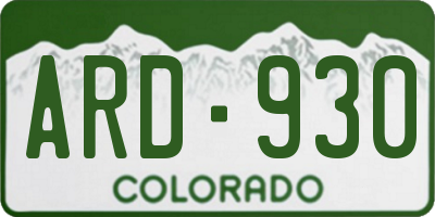 CO license plate ARD930