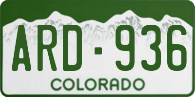CO license plate ARD936