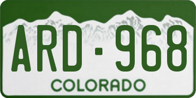 CO license plate ARD968