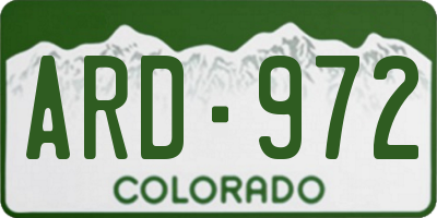 CO license plate ARD972