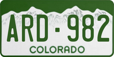 CO license plate ARD982