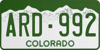 CO license plate ARD992