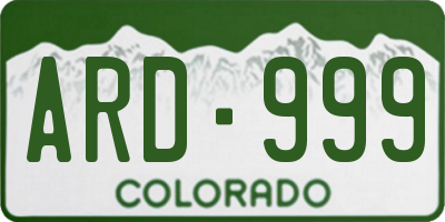 CO license plate ARD999