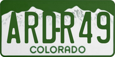 CO license plate ARDR49