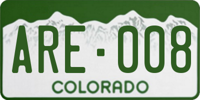 CO license plate ARE008