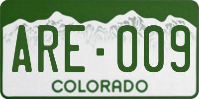 CO license plate ARE009