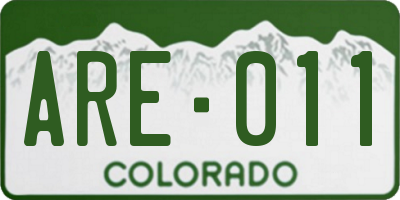 CO license plate ARE011