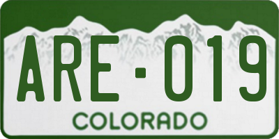 CO license plate ARE019