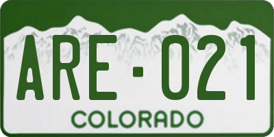 CO license plate ARE021