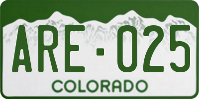 CO license plate ARE025