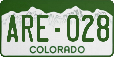 CO license plate ARE028