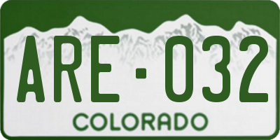CO license plate ARE032
