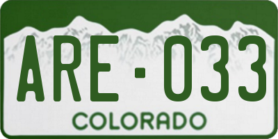 CO license plate ARE033