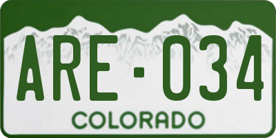 CO license plate ARE034