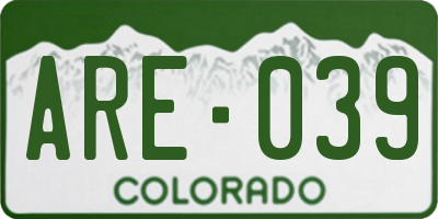 CO license plate ARE039