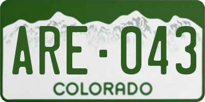 CO license plate ARE043