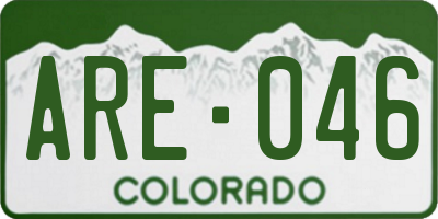 CO license plate ARE046