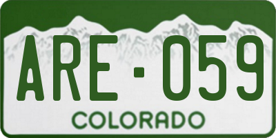CO license plate ARE059