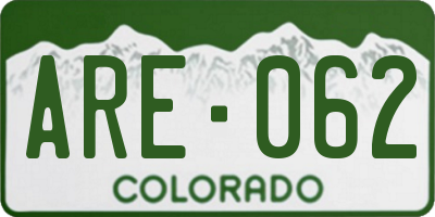 CO license plate ARE062