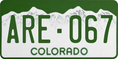 CO license plate ARE067