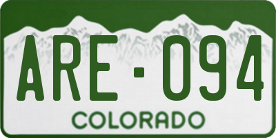 CO license plate ARE094