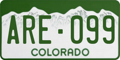 CO license plate ARE099