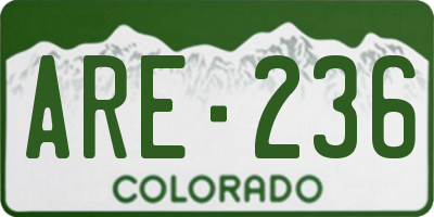 CO license plate ARE236