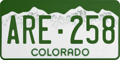 CO license plate ARE258