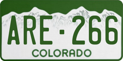 CO license plate ARE266