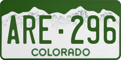 CO license plate ARE296