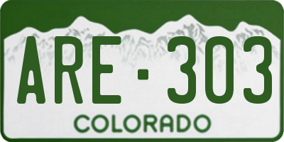CO license plate ARE303