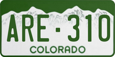 CO license plate ARE310