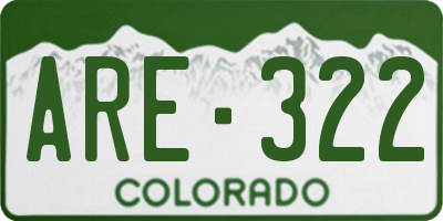 CO license plate ARE322