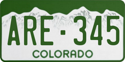 CO license plate ARE345