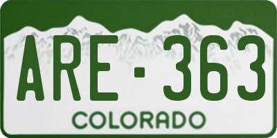 CO license plate ARE363