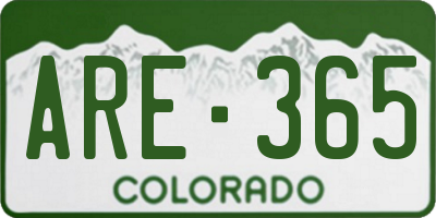 CO license plate ARE365