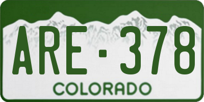 CO license plate ARE378