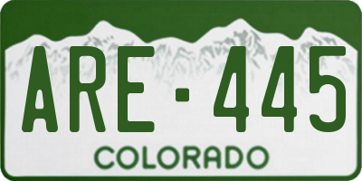 CO license plate ARE445