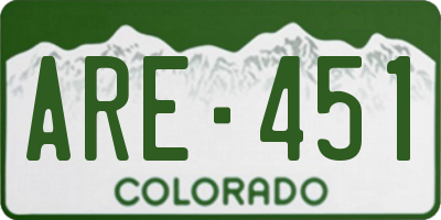 CO license plate ARE451