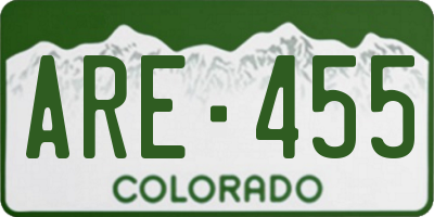 CO license plate ARE455