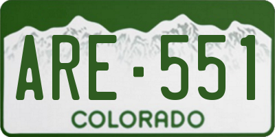 CO license plate ARE551